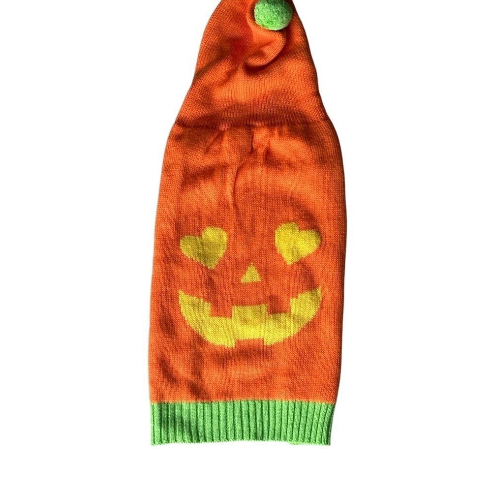 Halloween Pumpkin Hooded Dog Sweater Jack-o'-Lantern Costume